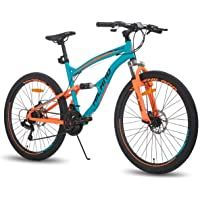 Hiland Bicicleta de montaña de 26 pulgadas de doble suspensión 21 velocidades MTB bicicleta para hombre 18 pulgadas